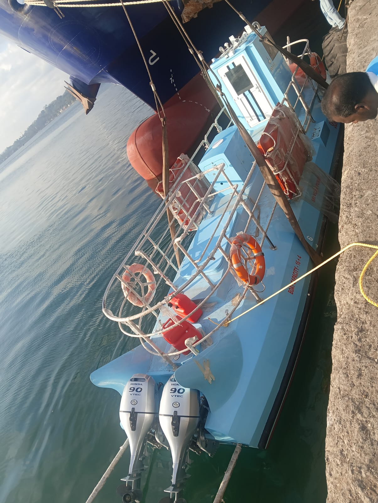Boat in the water ready for cargo transit